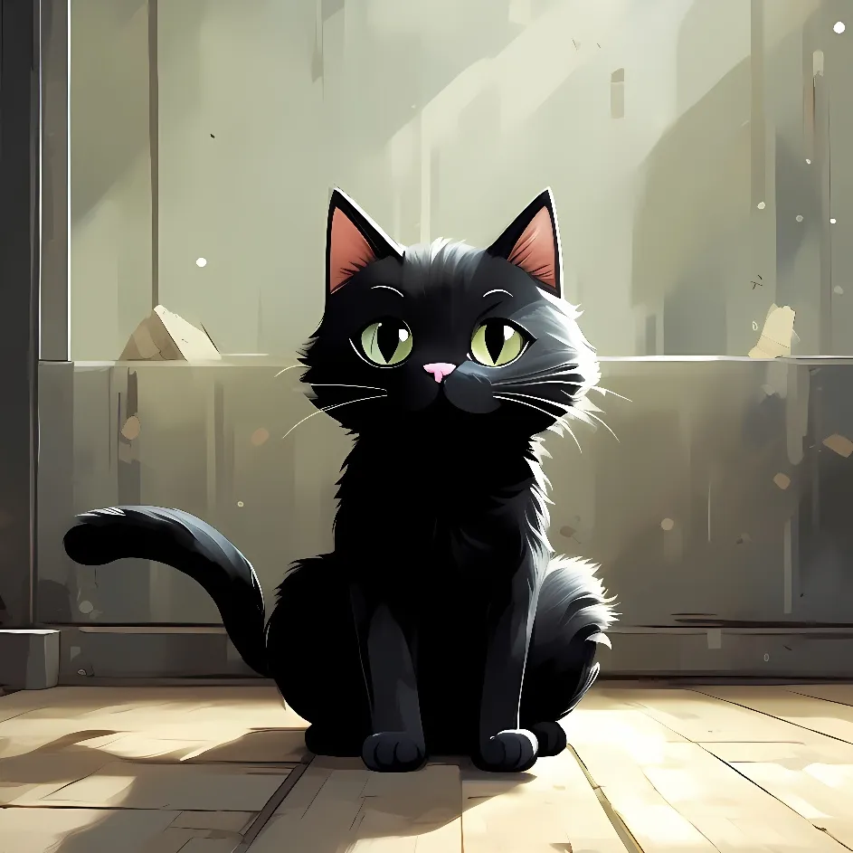 chat with ai character: Black cat.