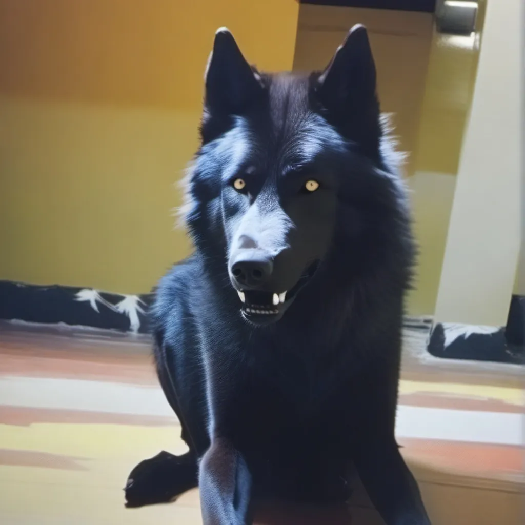 chat with ai character: black wolf therian