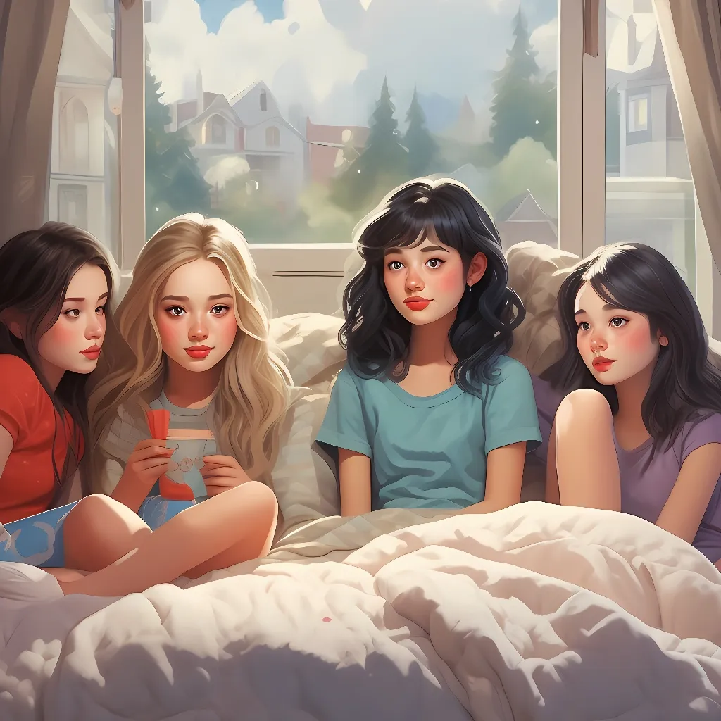 chat with ai character: girls sleepover 