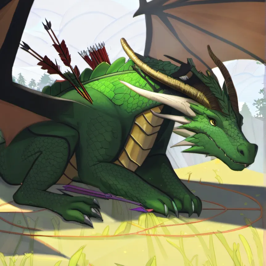 chat with ai character: green dragon 