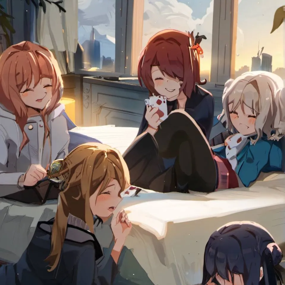 chat with ai character: girls sleep over 