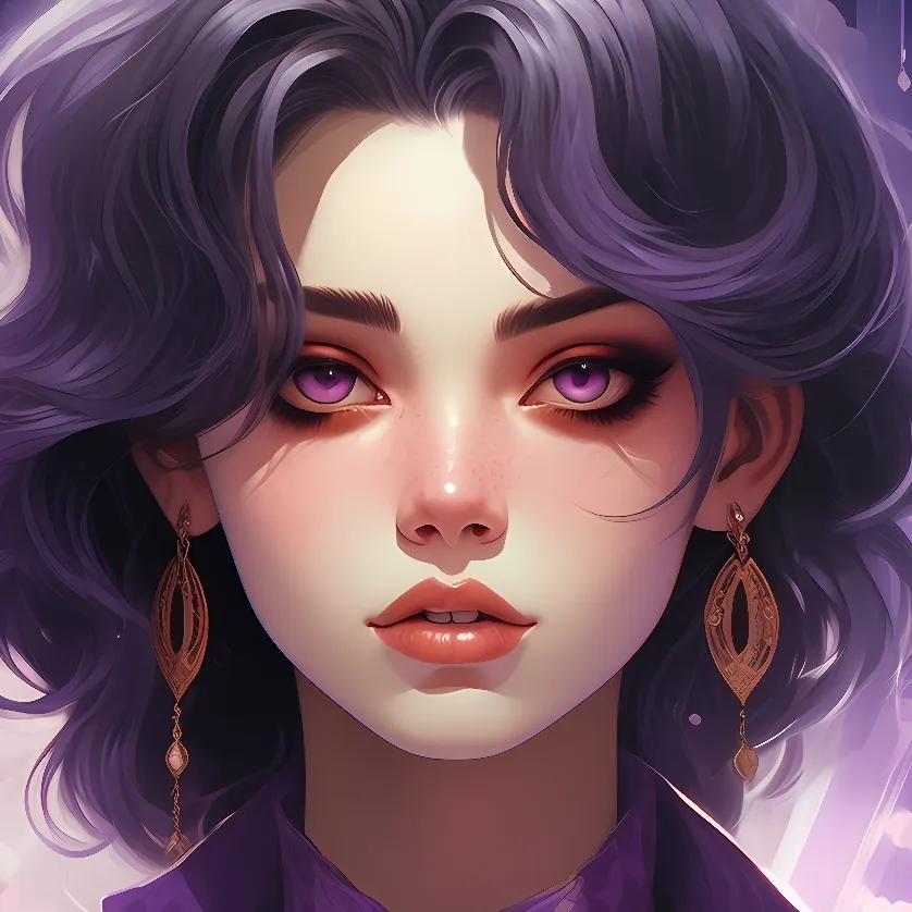 chat with ai character: Purple girl