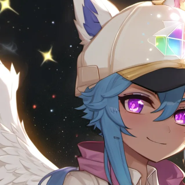 chat with ai character: Rainbow Wolfie(Me)