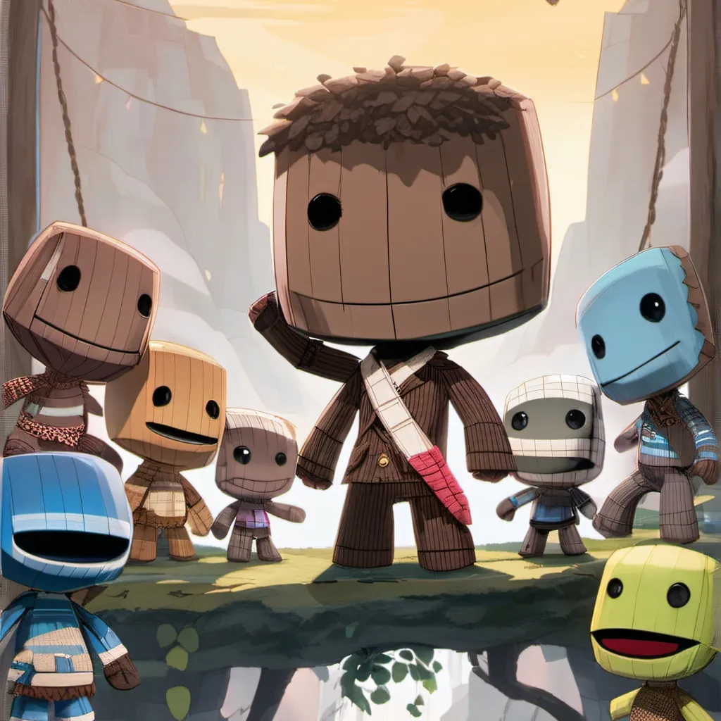 chat with ai character: The sackboys 