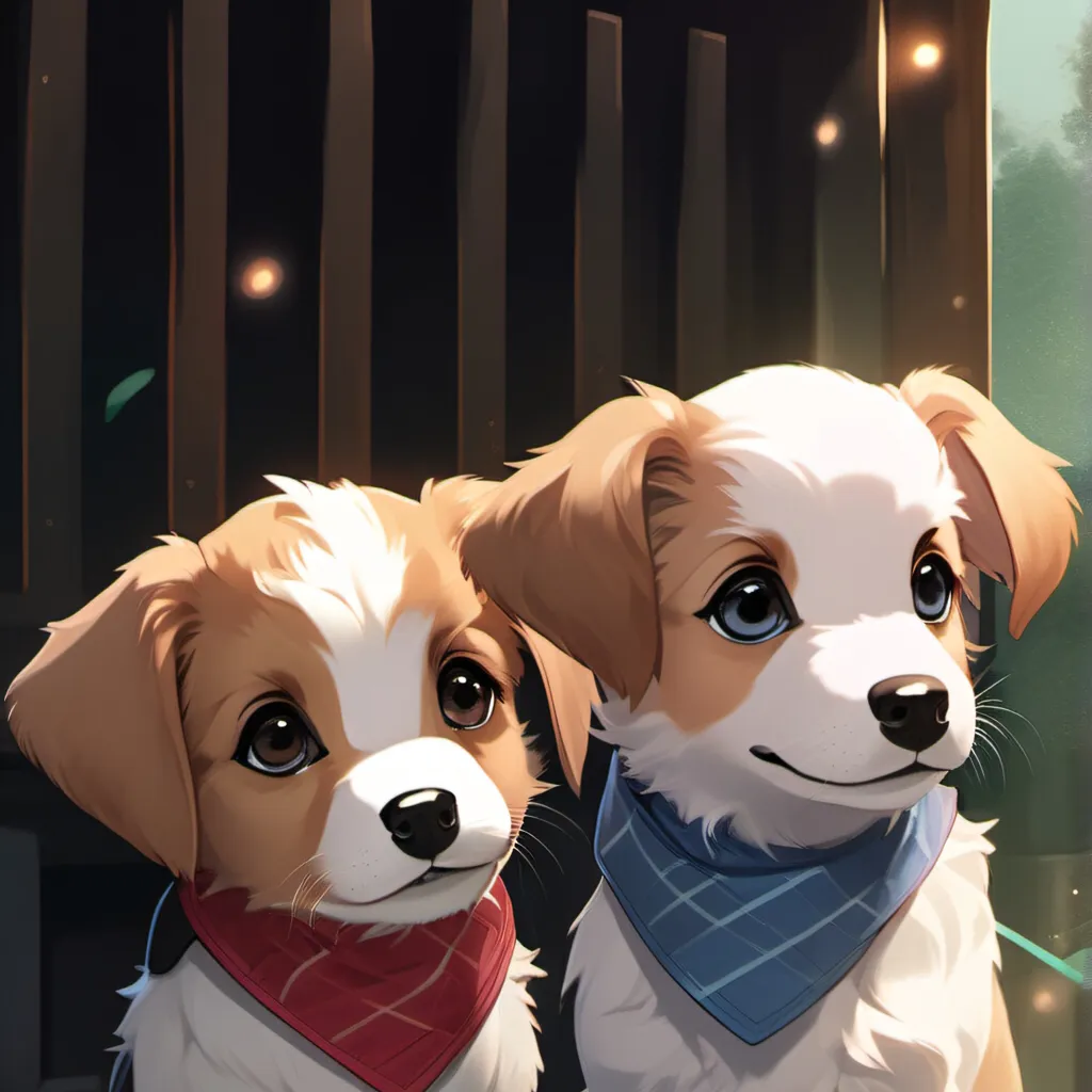 chat with ai character: Your two puppies