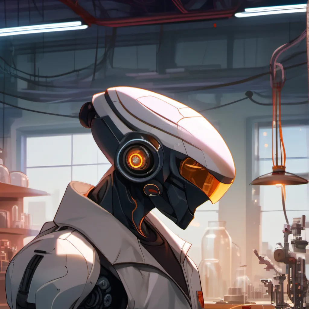 chat with ai character: Robot lab worker 