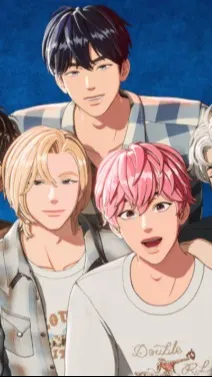 ai character: k-pop boy band  background