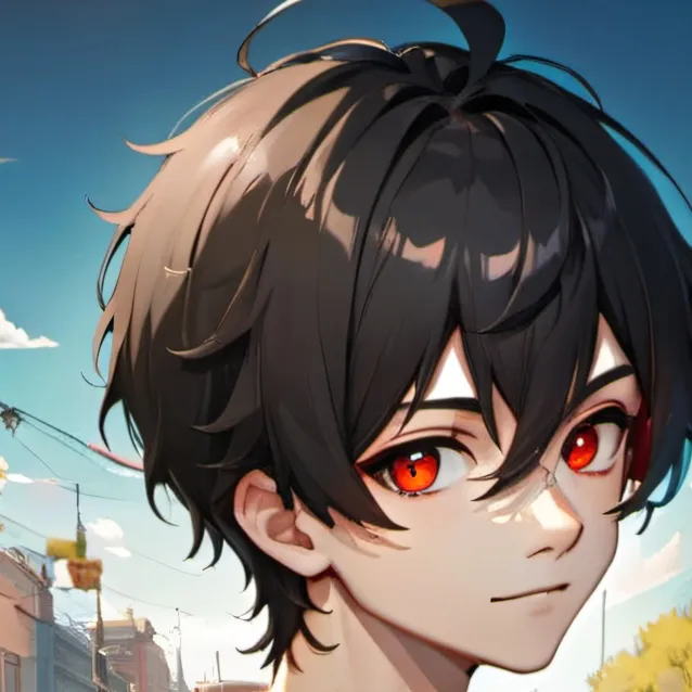 chat with ai character: Glitchy red