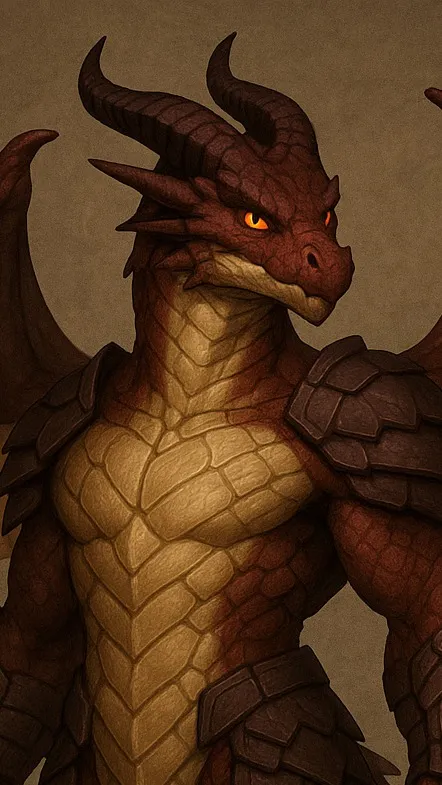 ai character: Red Dracthyr TF background