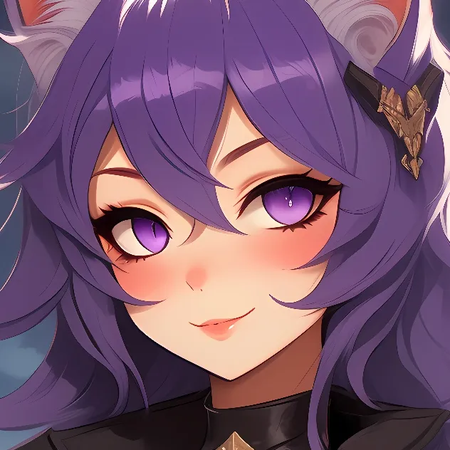 chat with ai character: Purple Catgirl