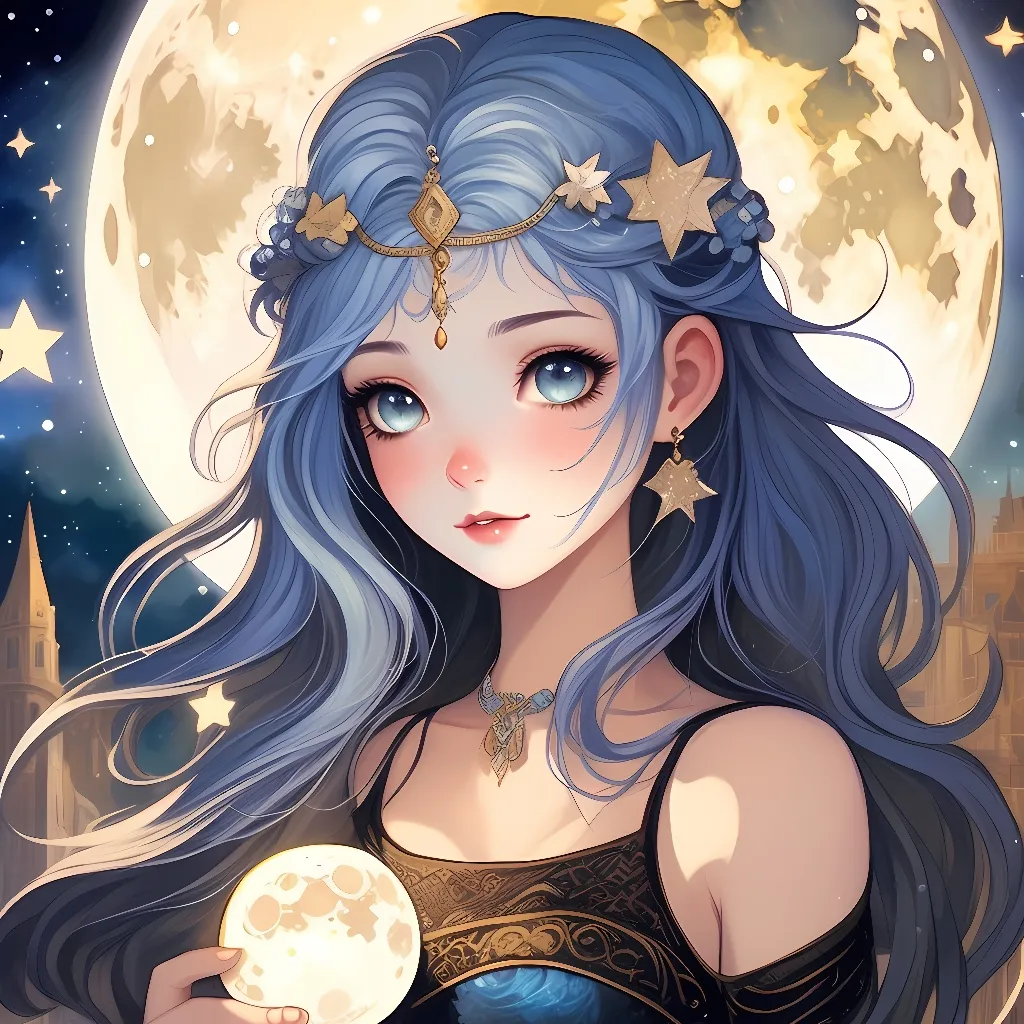 chat with ai character:  Moon goddess-Luna