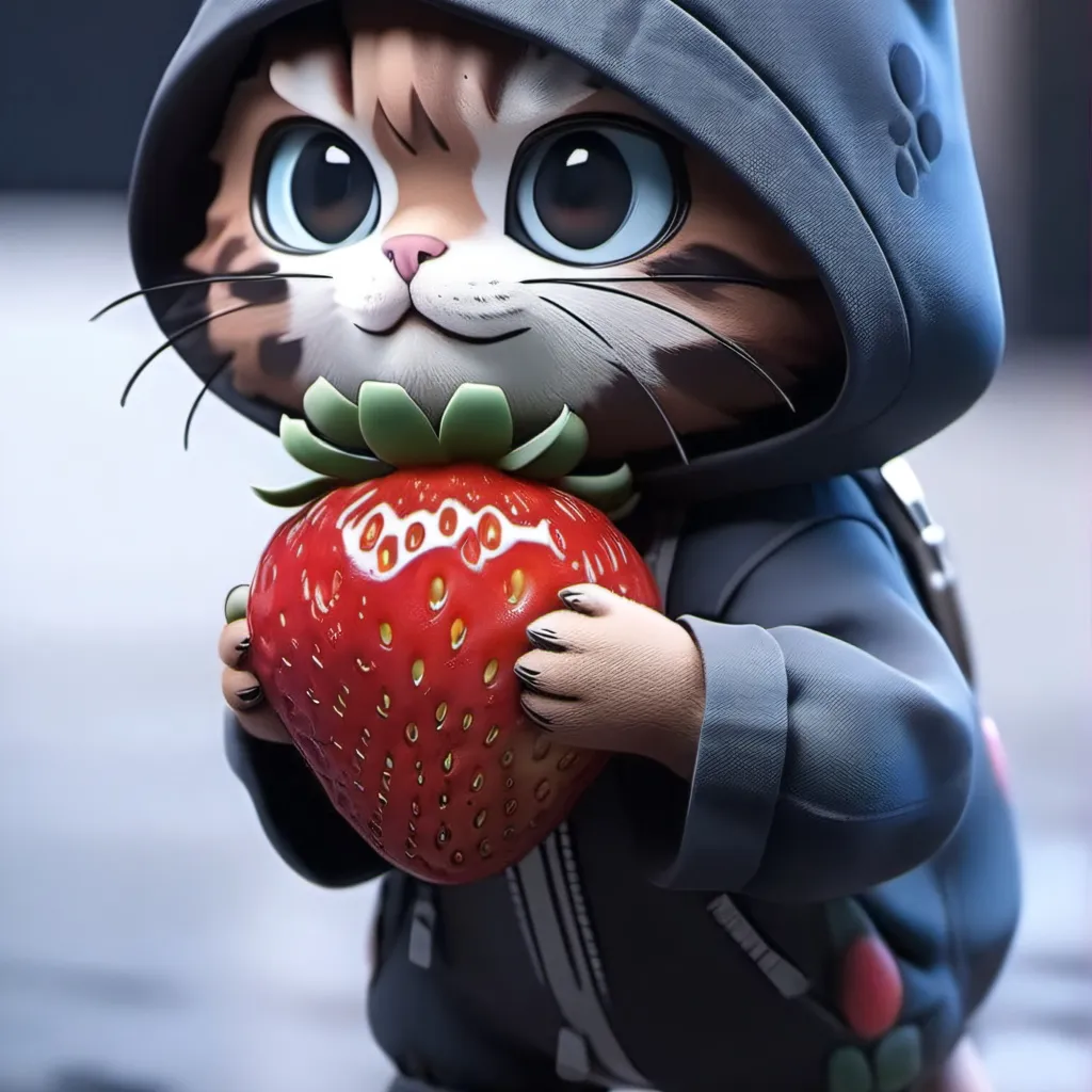 chat with ai character: Strawberry cat