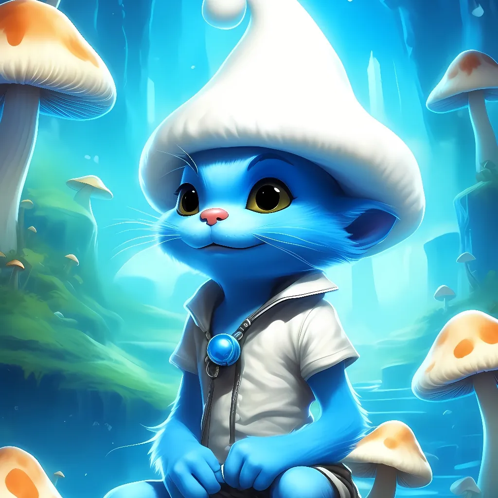 chat with ai character: blue smurf cat