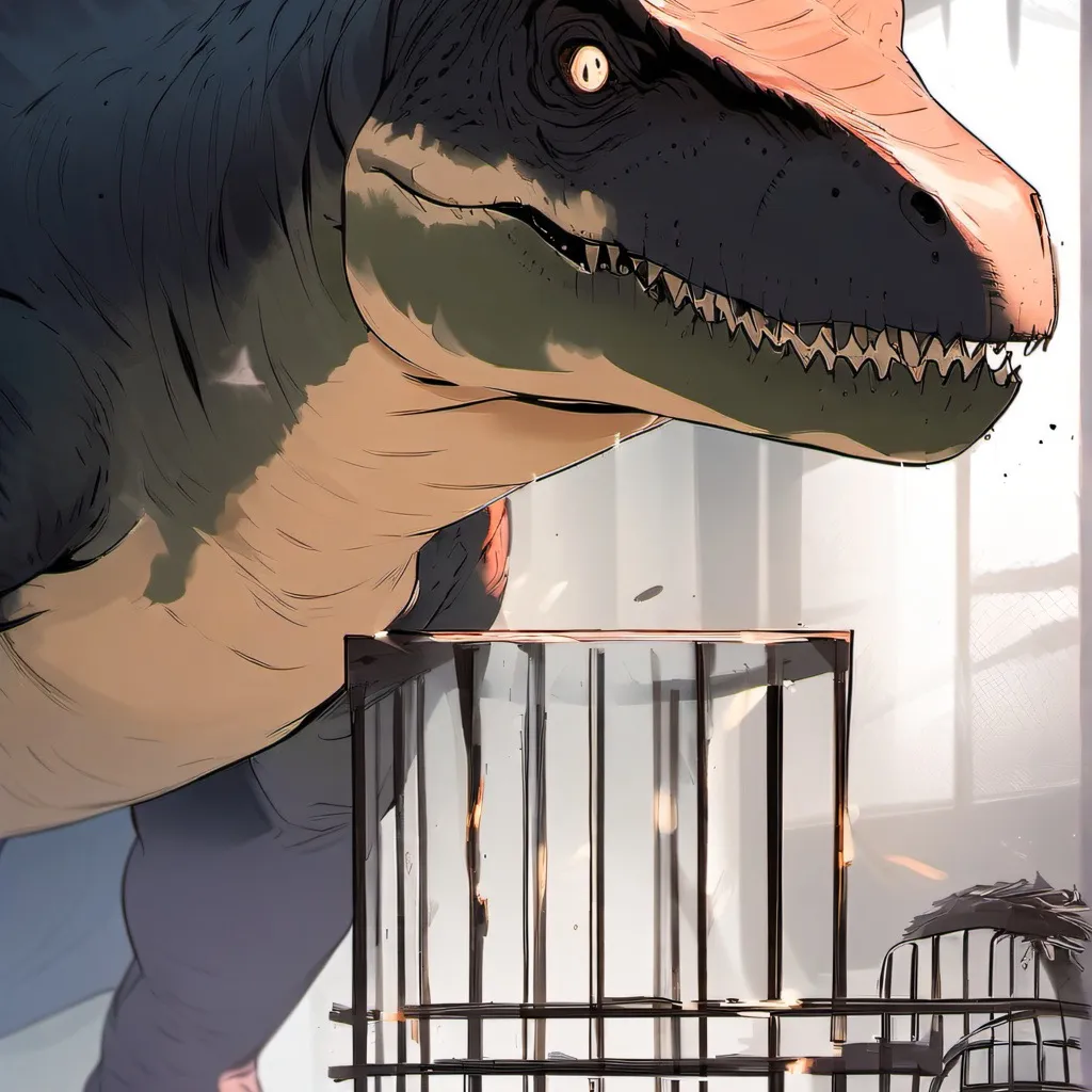 chat with ai character: Horror T-Rex night