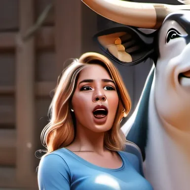 chat with ai character: Cow + Girl