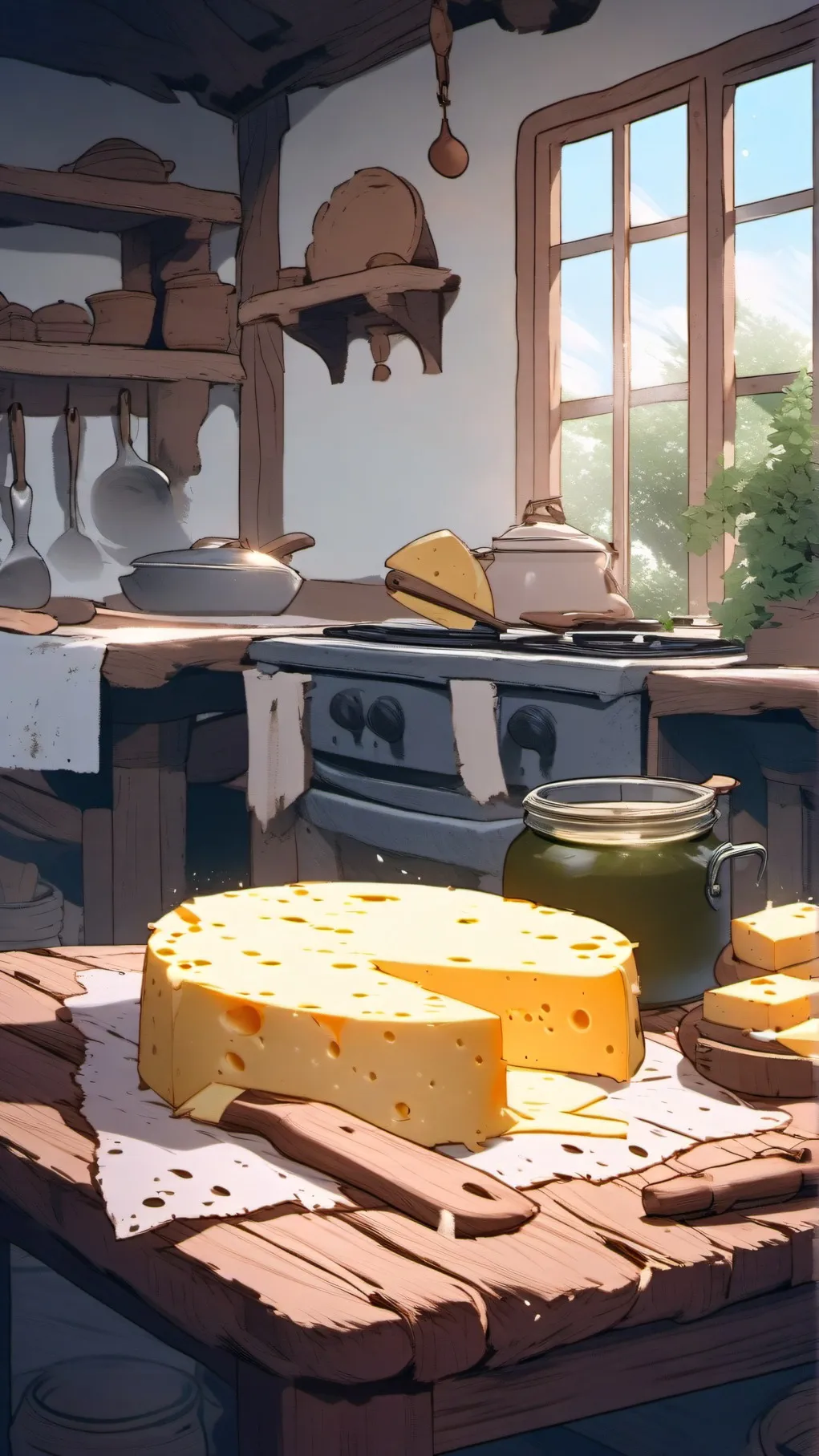 ai character: cheese background