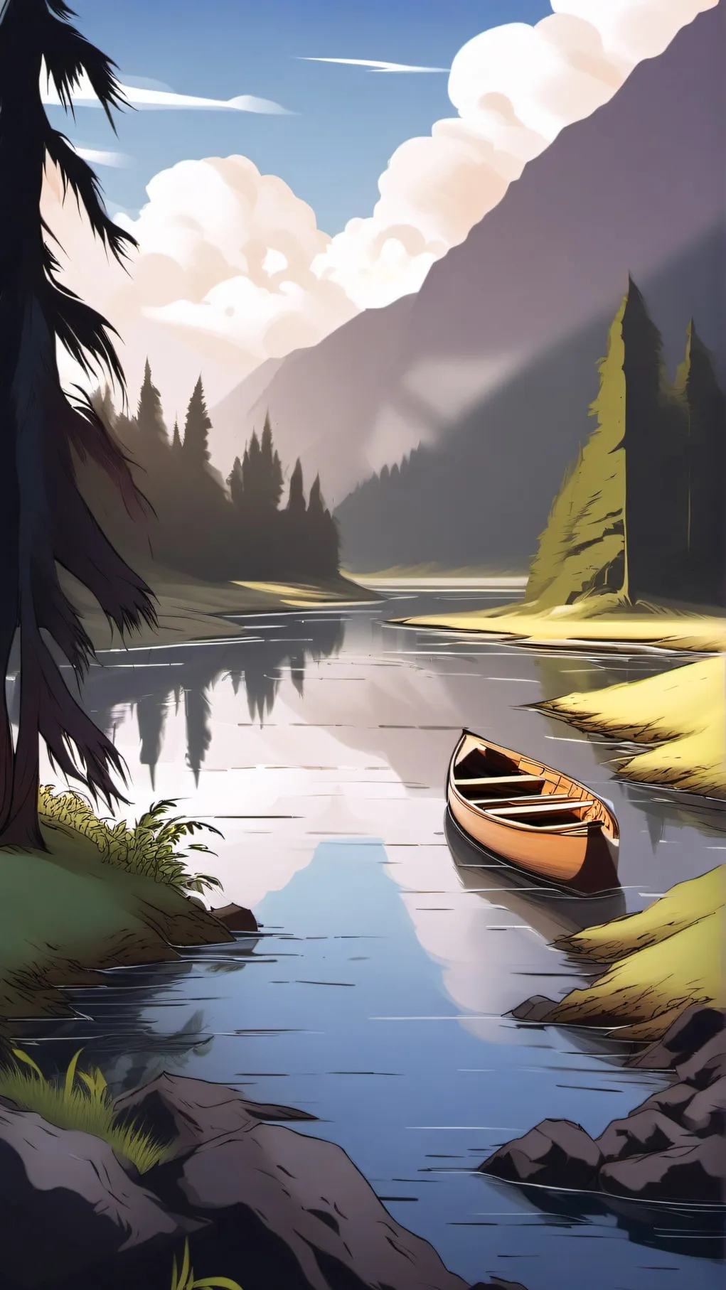 ai character: water background