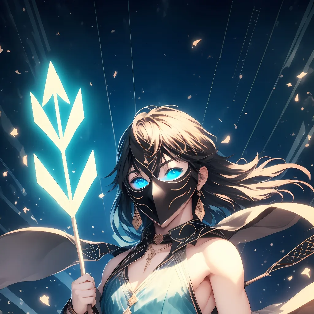 chat with ai character: cyan arrow