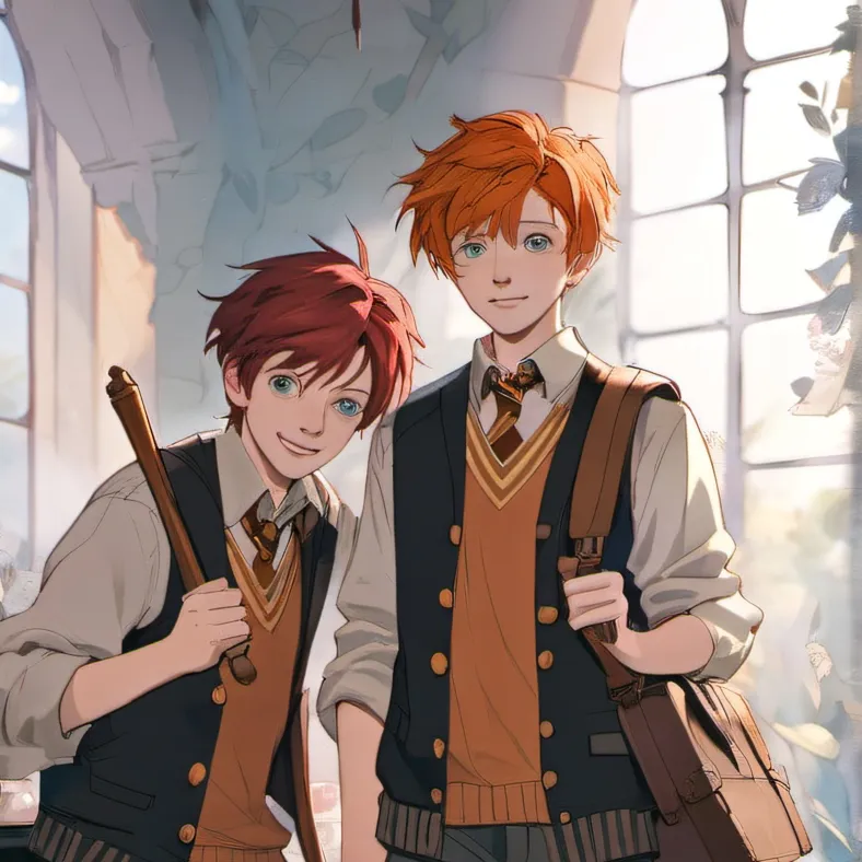 chat with ai character: Fred and George 