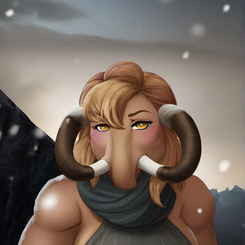 chat with ai character: Mammoth girl 