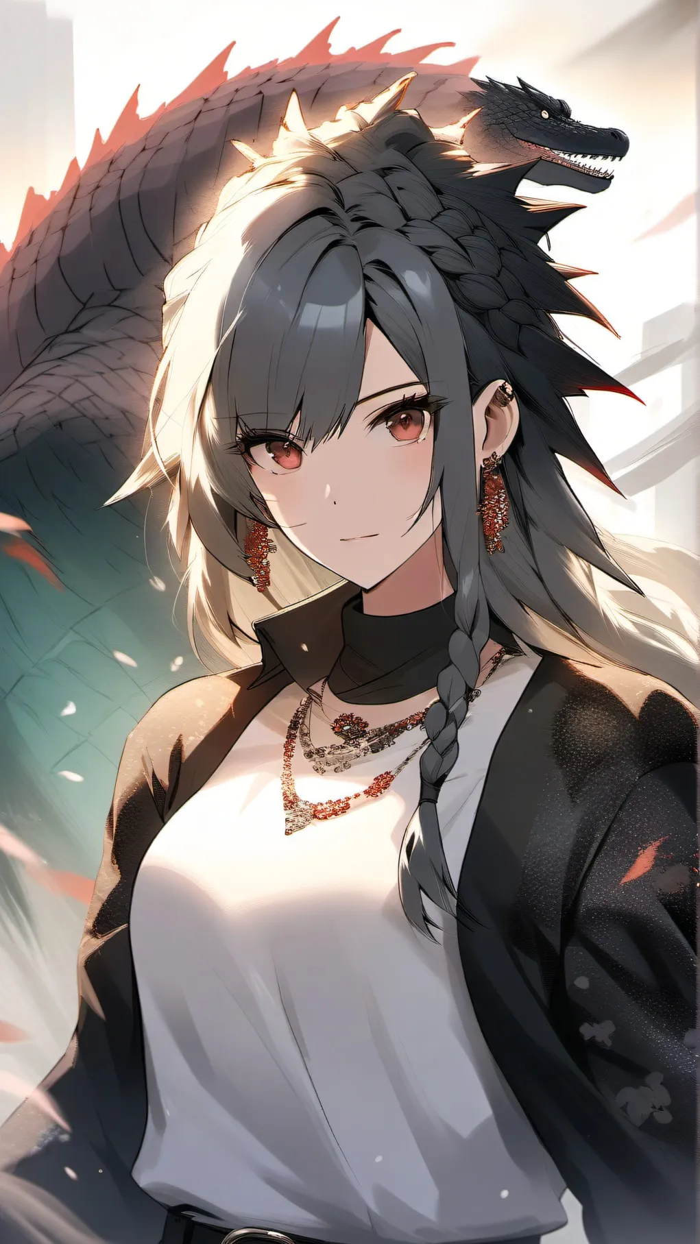 ai character: Godzilla-Ghidorah background