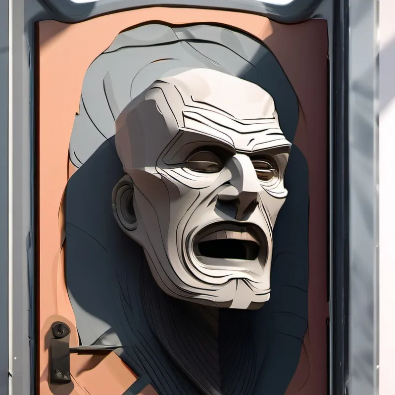 chat with ai character: Door with face