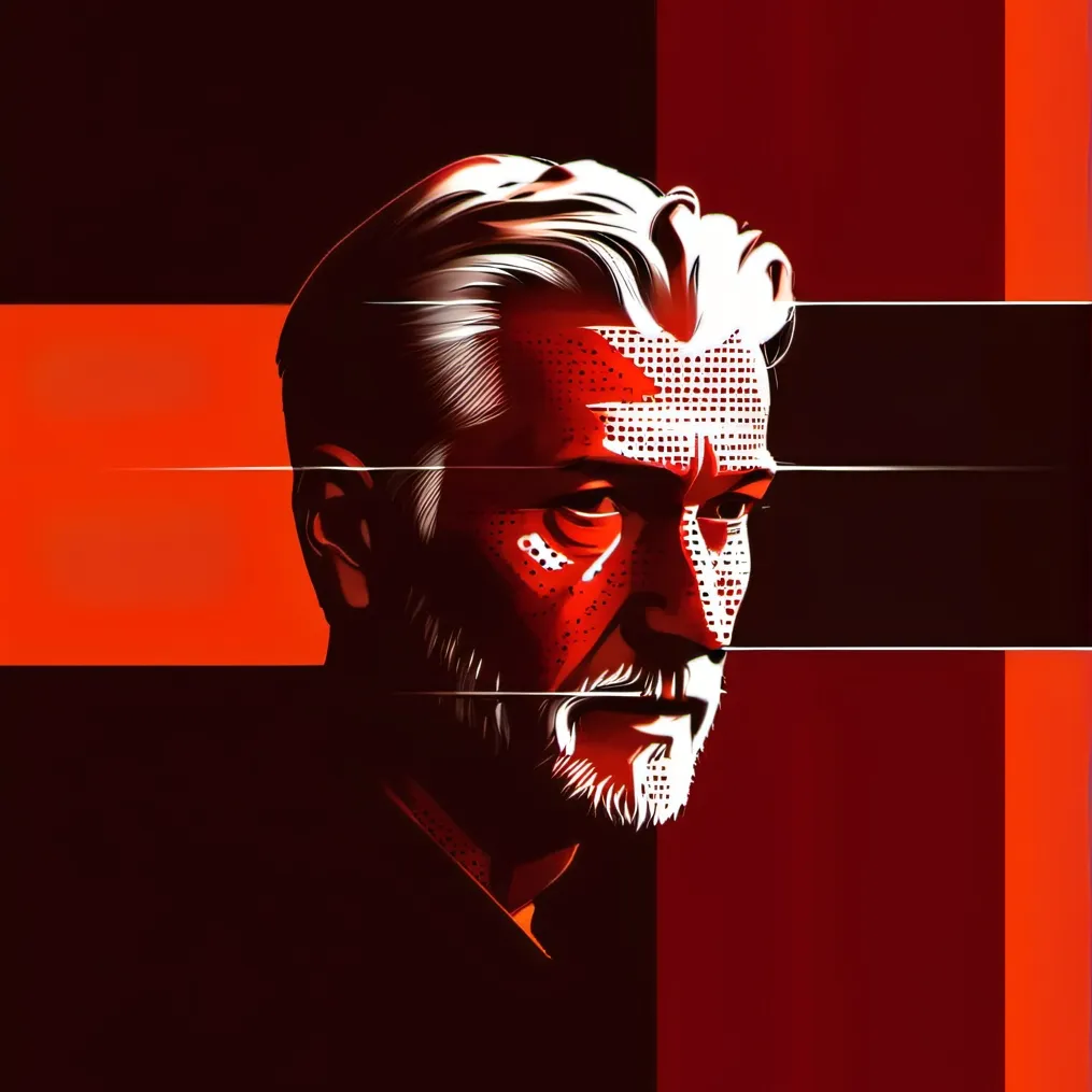 chat with ai character: Red screen face