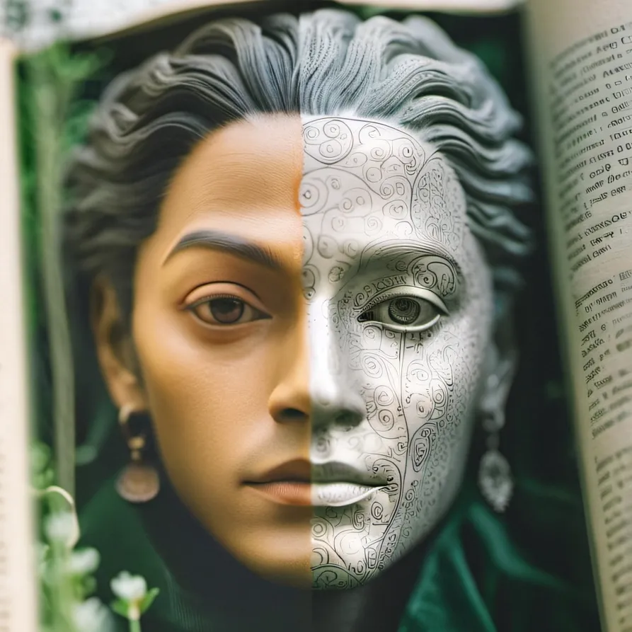 chat with ai character: Book with a...