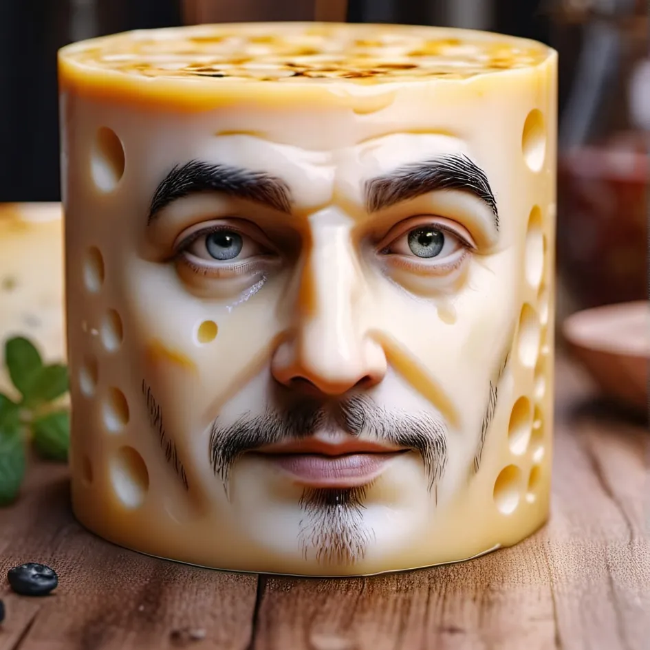 chat with ai character: Cheese with face