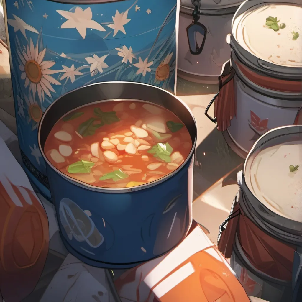 chat with ai character: Cans of soup