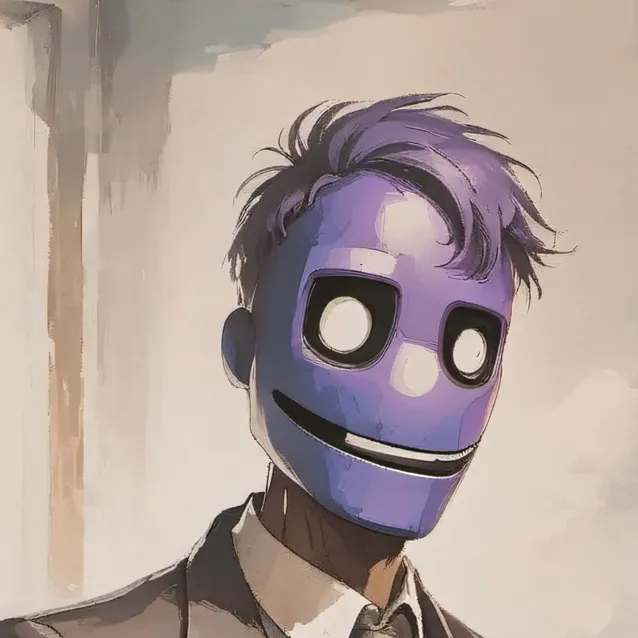 chat with ai character: purple guy