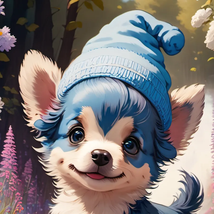 chat with ai character: Smurf dog