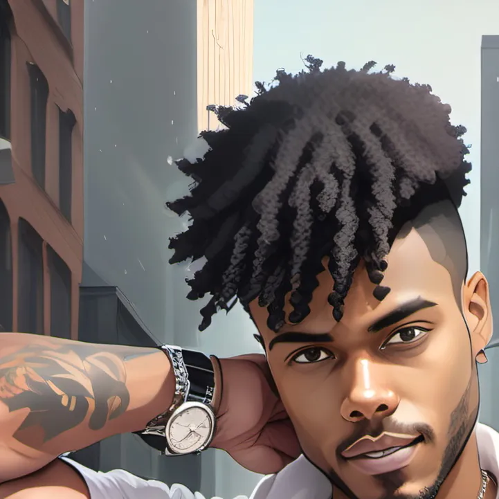 chat with ai character: Blue face