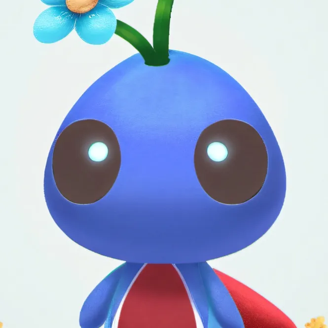 chat with ai character: blue pikmin