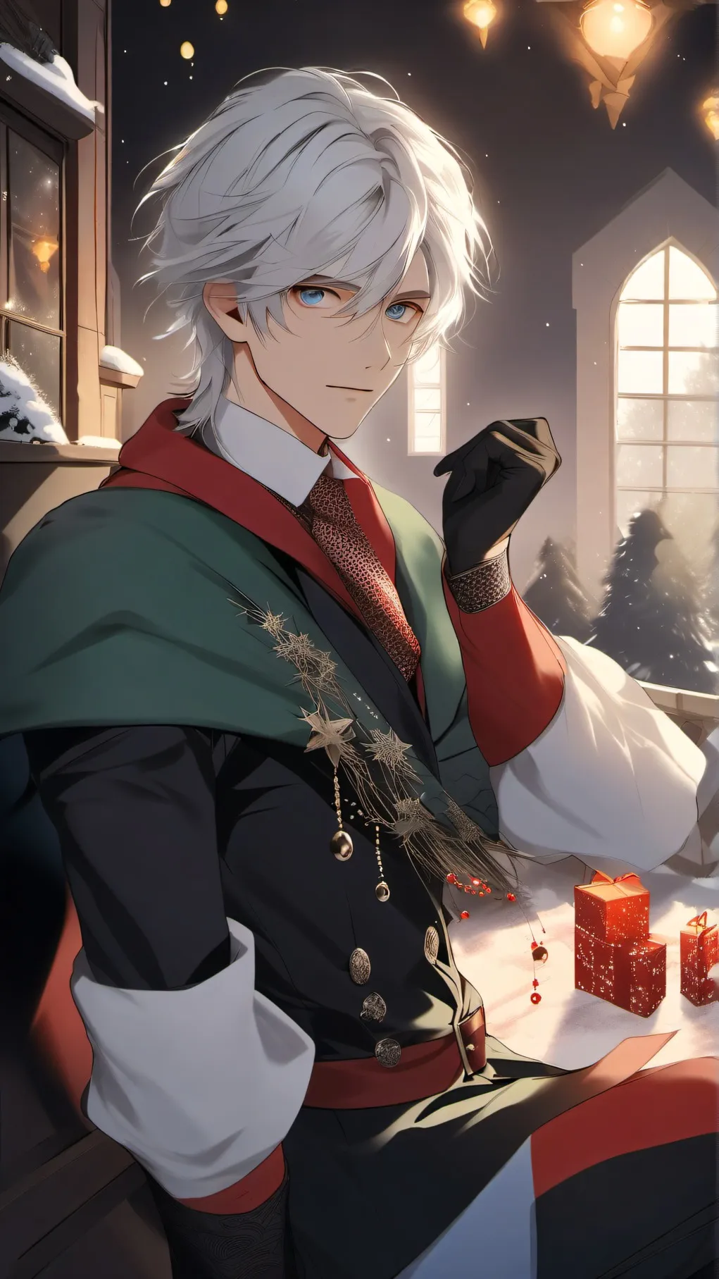 ai character: winter background