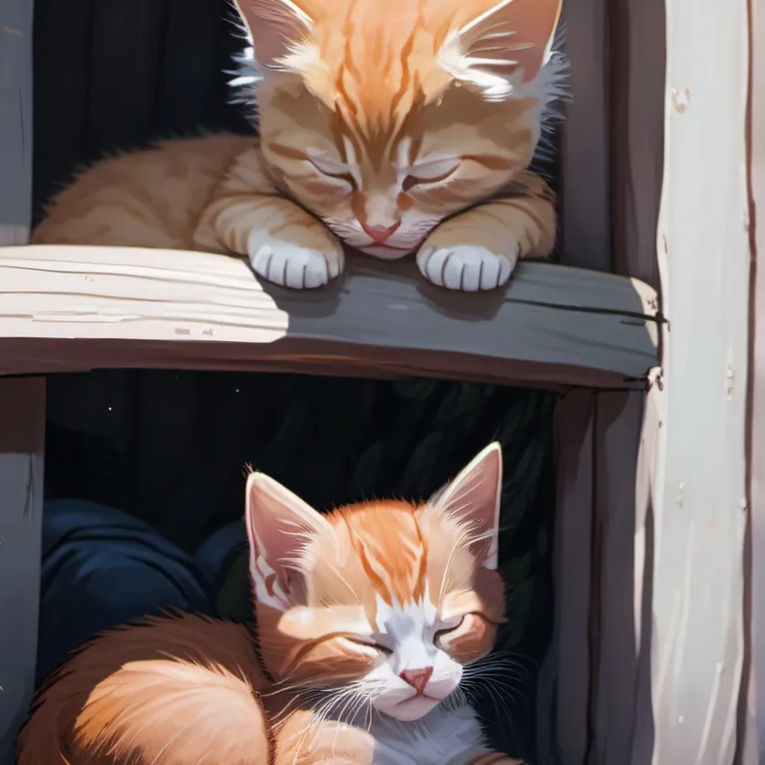 chat with ai character: 2 orange kittens