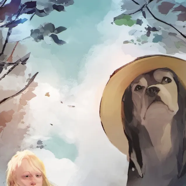 chat with ai character: Elena and her dog 