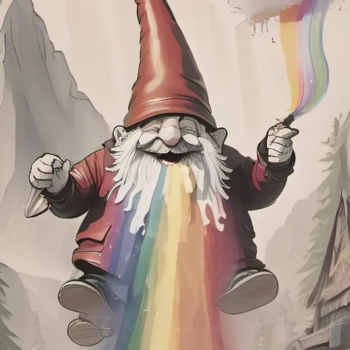 chat with ai character: Rainbow barf drink