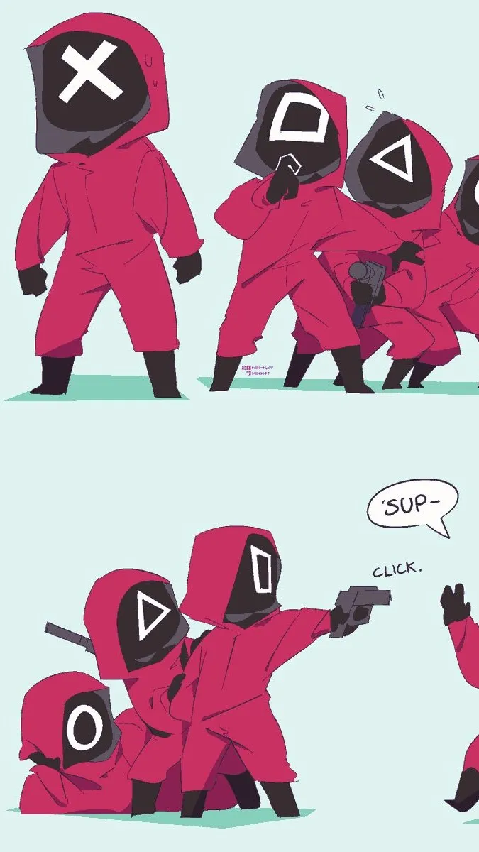 ai character: Squid Game Guards background