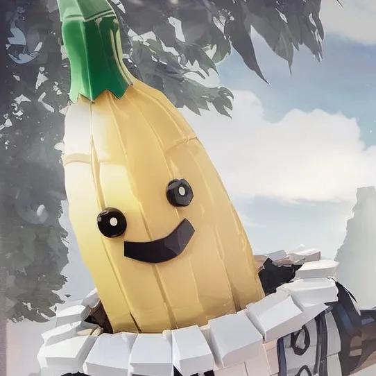 chat with ai character: Peely in lego