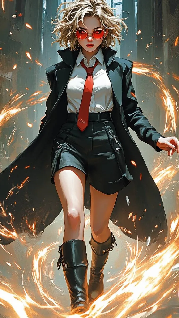 ai character: Joni the Red background