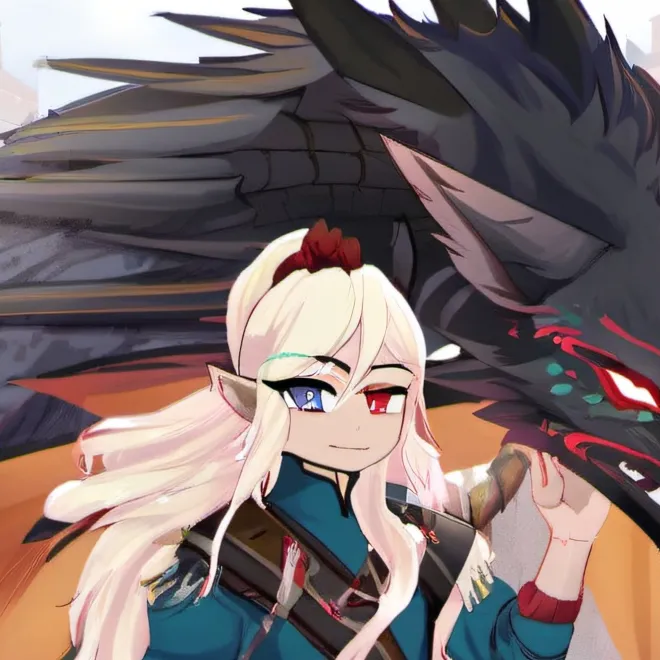 chat with ai character: Galaxy wolf dragon