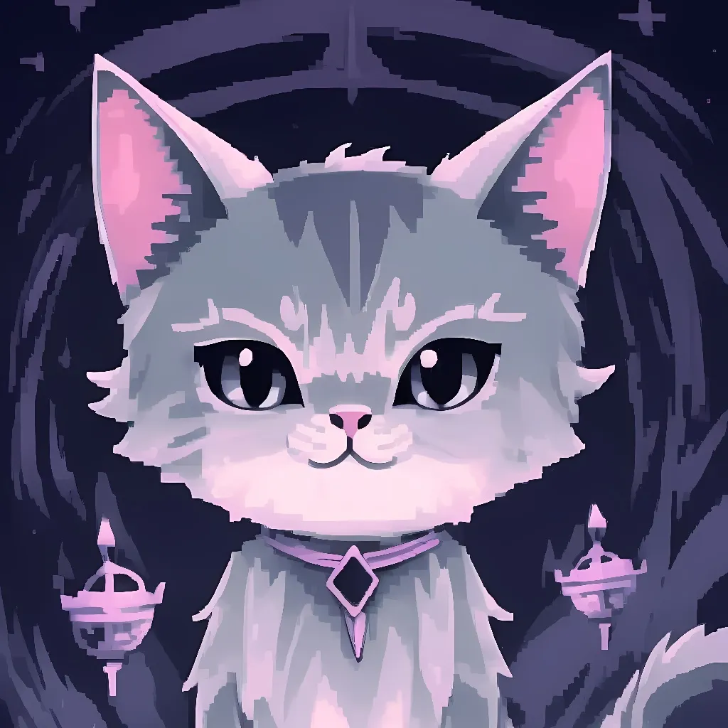 chat with ai character: demonic grey cat