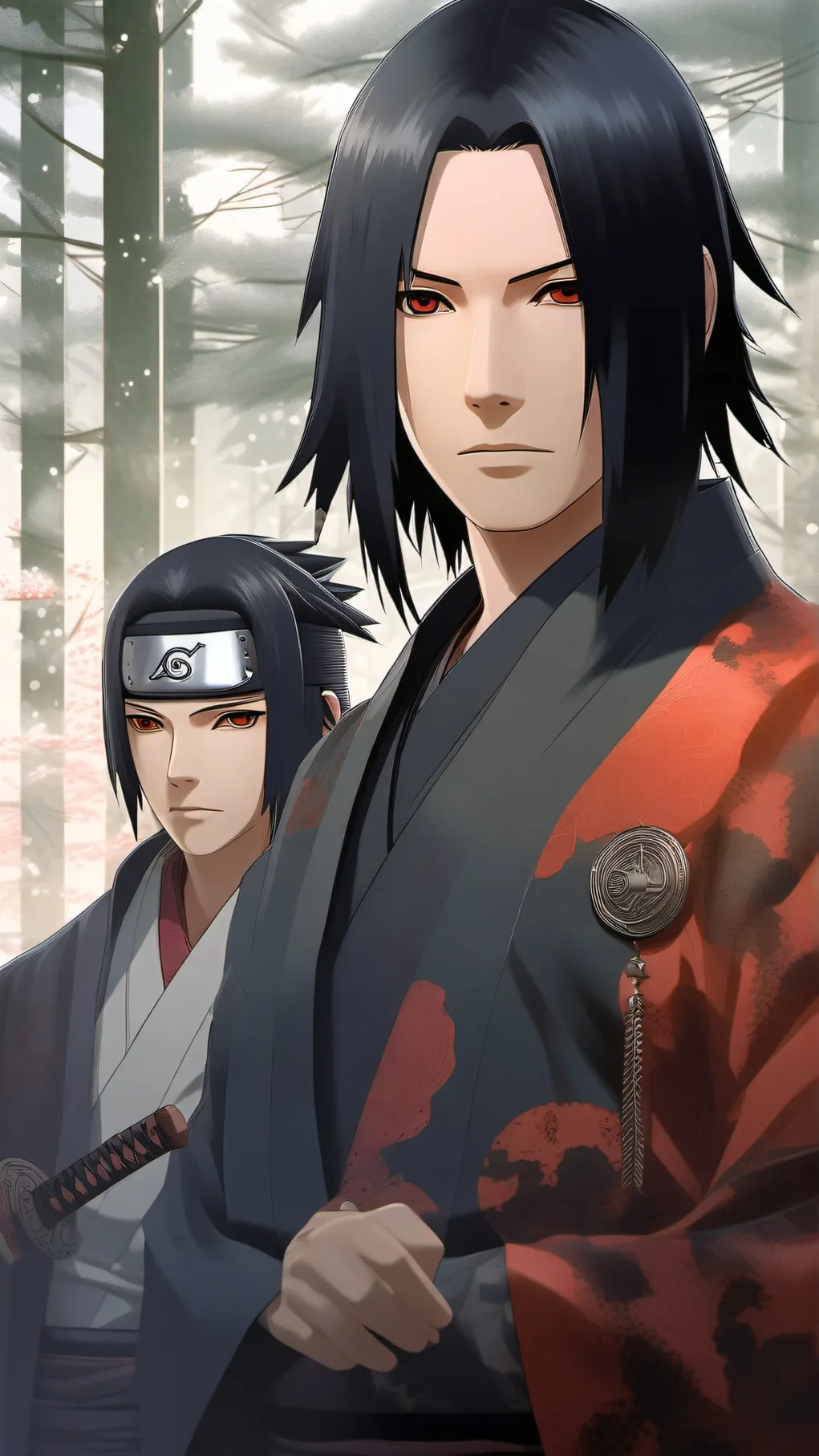 ai character: Sasuke and Itachi background