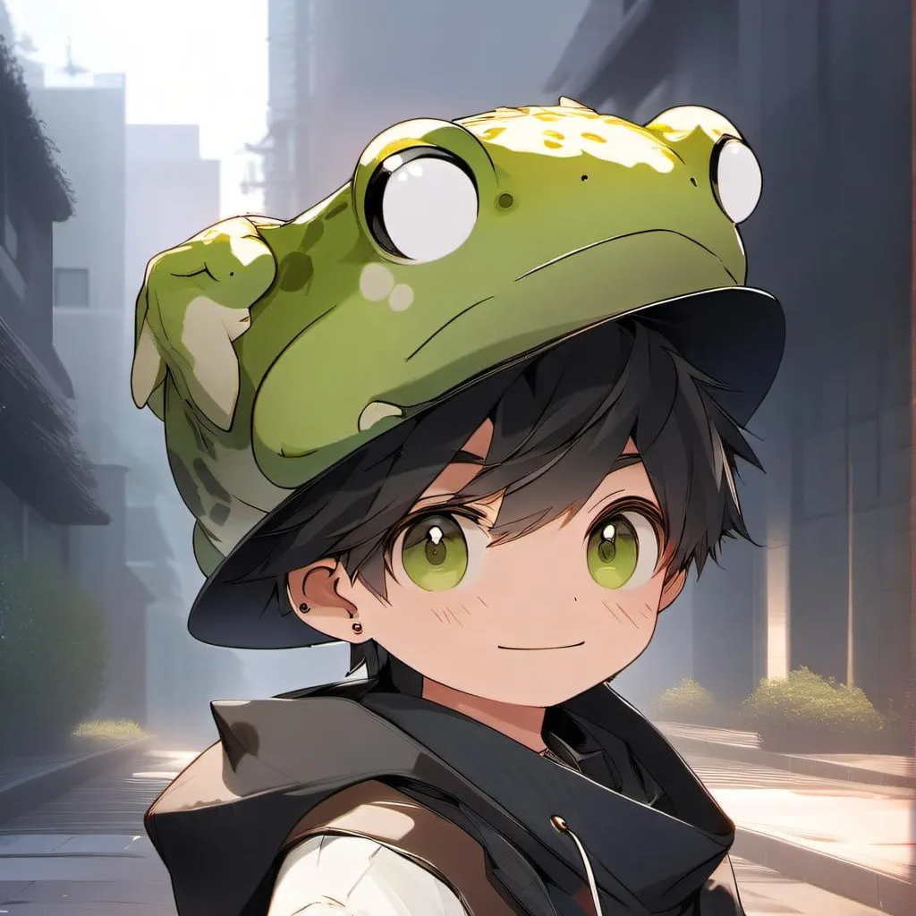 chat with ai character: frog boy