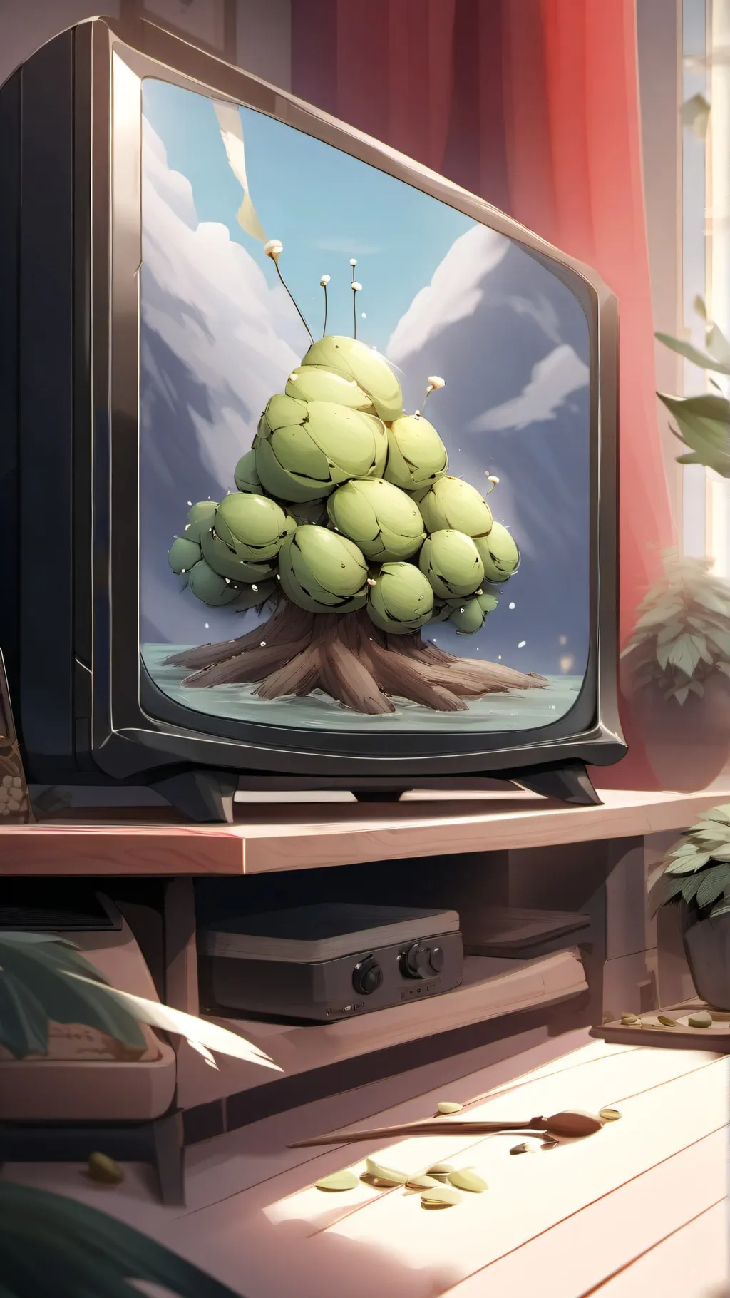 ai character: 💚📺 ! VEE ! 📺💚 background