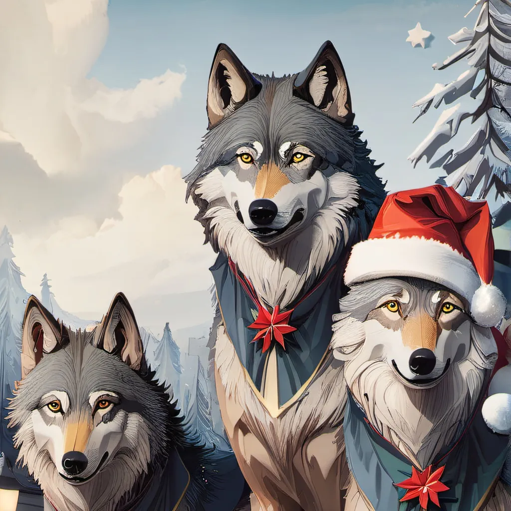 chat with ai character: the Christmas wolf