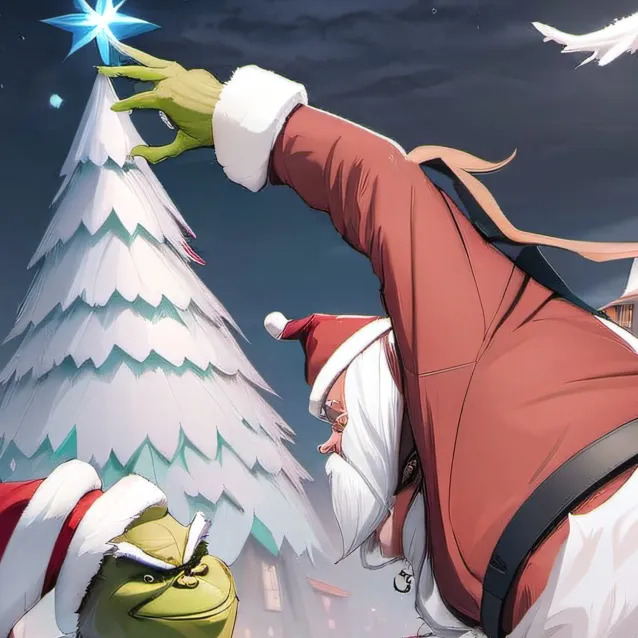 chat with ai character: Santa vs grinch