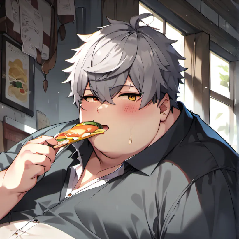 chat with ai character: Fat boyfriend 