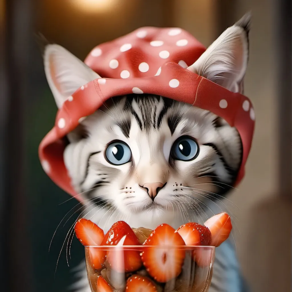 chat with ai character: Strawberry cat